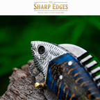 Handmade Damascus Steel Pocket Knife, Fishing Folding Knife, Camping Knife, Halloween Gift, Groomsmen Gift for Him, Personalized Gift