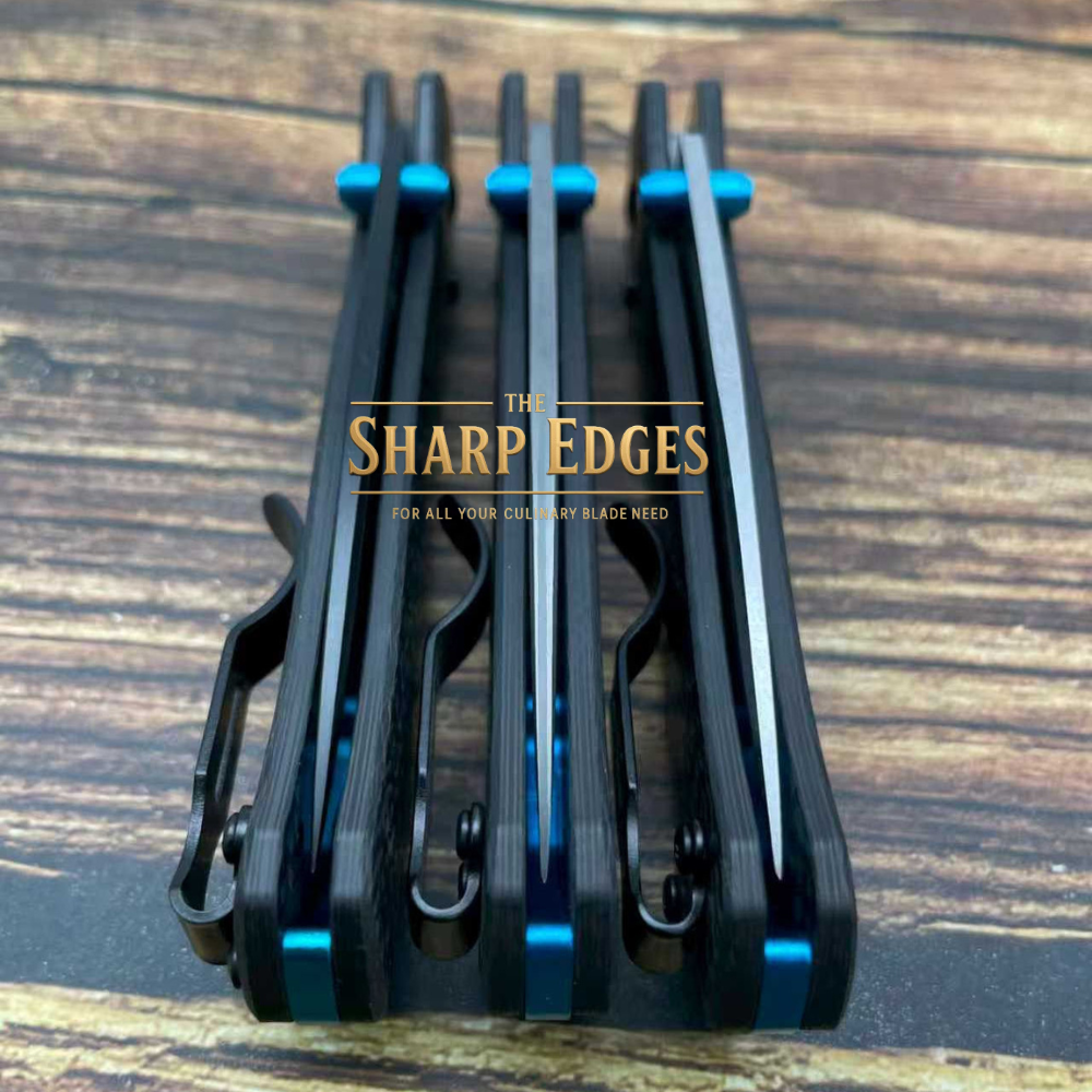 Premium D2 Steel Folding Knife – Carbon Fiber Handle, Razor Sharp EDC Pocket Knife,Thumb Stud Open Pocket Knife with Reversible PocketClip