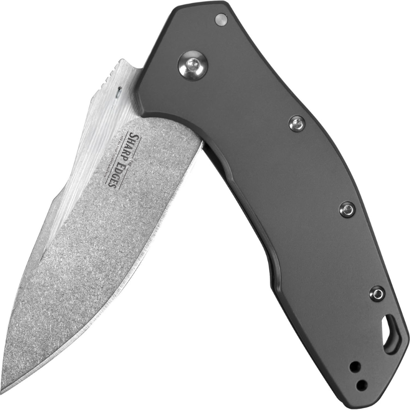 Eris 1881 Stainless Steel Folding Pocket Knife – Drop Point Blade, Gray Handle