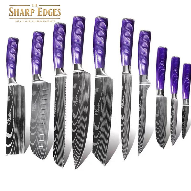 8 Pcs Professional Chef Knife Set with Roll Bag,   Kitchen Knife Set with Sharpener, High Carbon Stainless Steel Kitchen Knives - Forged Triple Rivet, Dishwasher Safe, Chef Gifts,