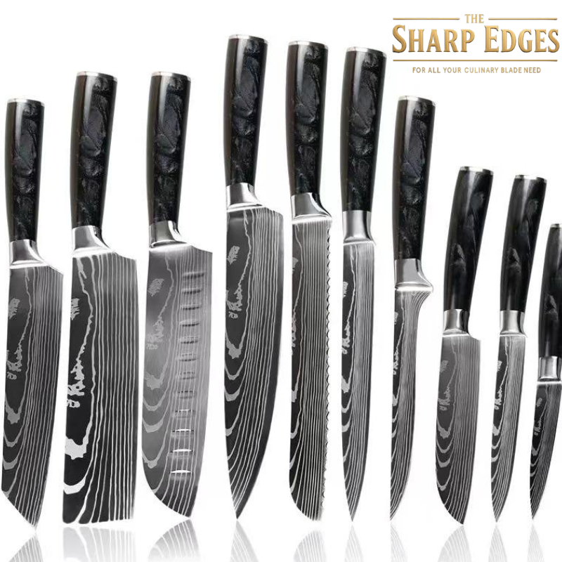 8 Pcs Professional Chef Knife Set with Roll Bag,   Kitchen Knife Set with Sharpener, High Carbon Stainless Steel Kitchen Knives - Forged Triple Rivet, Dishwasher Safe, Chef Gifts,