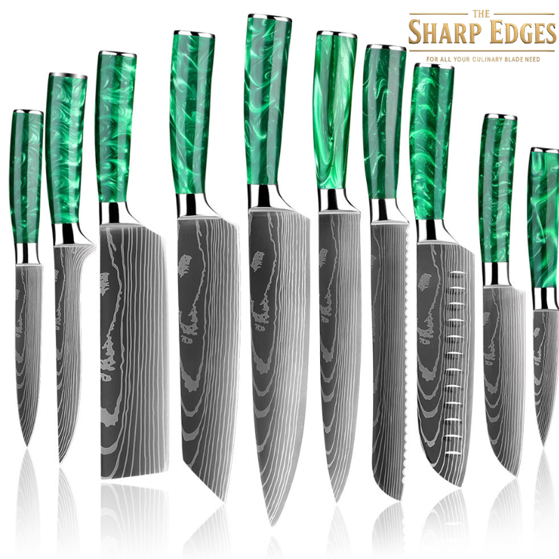 8 Pcs Professional Chef Knife Set with Roll Bag,   Kitchen Knife Set with Sharpener, High Carbon Stainless Steel Kitchen Knives - Forged Triple Rivet, Dishwasher Safe, Chef Gifts,