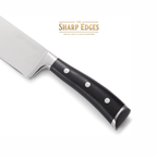 Professional 8 Inch German Chef Knife - Long Lasting Razor Sharp Blade, High Carbon Stainless Steel Home & Restaurant Knife, Full Tang Round Grip, Gift Box