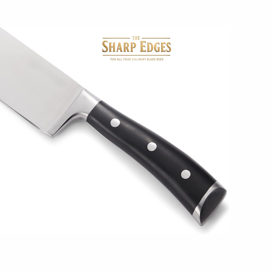 Professional 8 Inch German Chef Knife - Long Lasting Razor Sharp Blade, High Carbon Stainless Steel Home & Restaurant Knife, Full Tang Round Grip, Gift Box