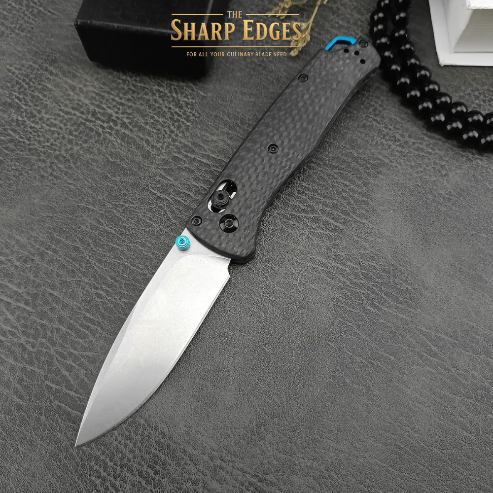 Premium D2 Steel Folding Knife – Carbon Fiber Handle, Razor Sharp EDC Pocket Knife,Thumb Stud Open Pocket Knife with Reversible PocketClip