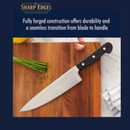 Professional 8 Inch German Chef Knife - Long Lasting Razor Sharp Blade, High Carbon Stainless Steel Home & Restaurant Knife, Full Tang Round Grip, Gift Box