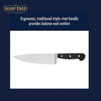 Professional 8 Inch German Chef Knife - Long Lasting Razor Sharp Blade, High Carbon Stainless Steel Home & Restaurant Knife, Full Tang Round Grip, Gift Box
