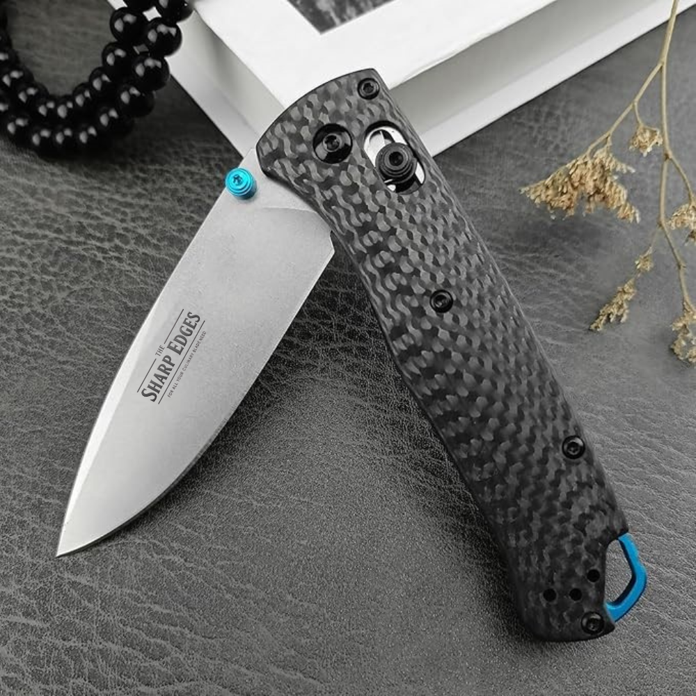 Premium D2 Steel Folding Knife – Carbon Fiber Handle, Razor Sharp EDC Pocket Knife,Thumb Stud Open Pocket Knife with Reversible PocketClip