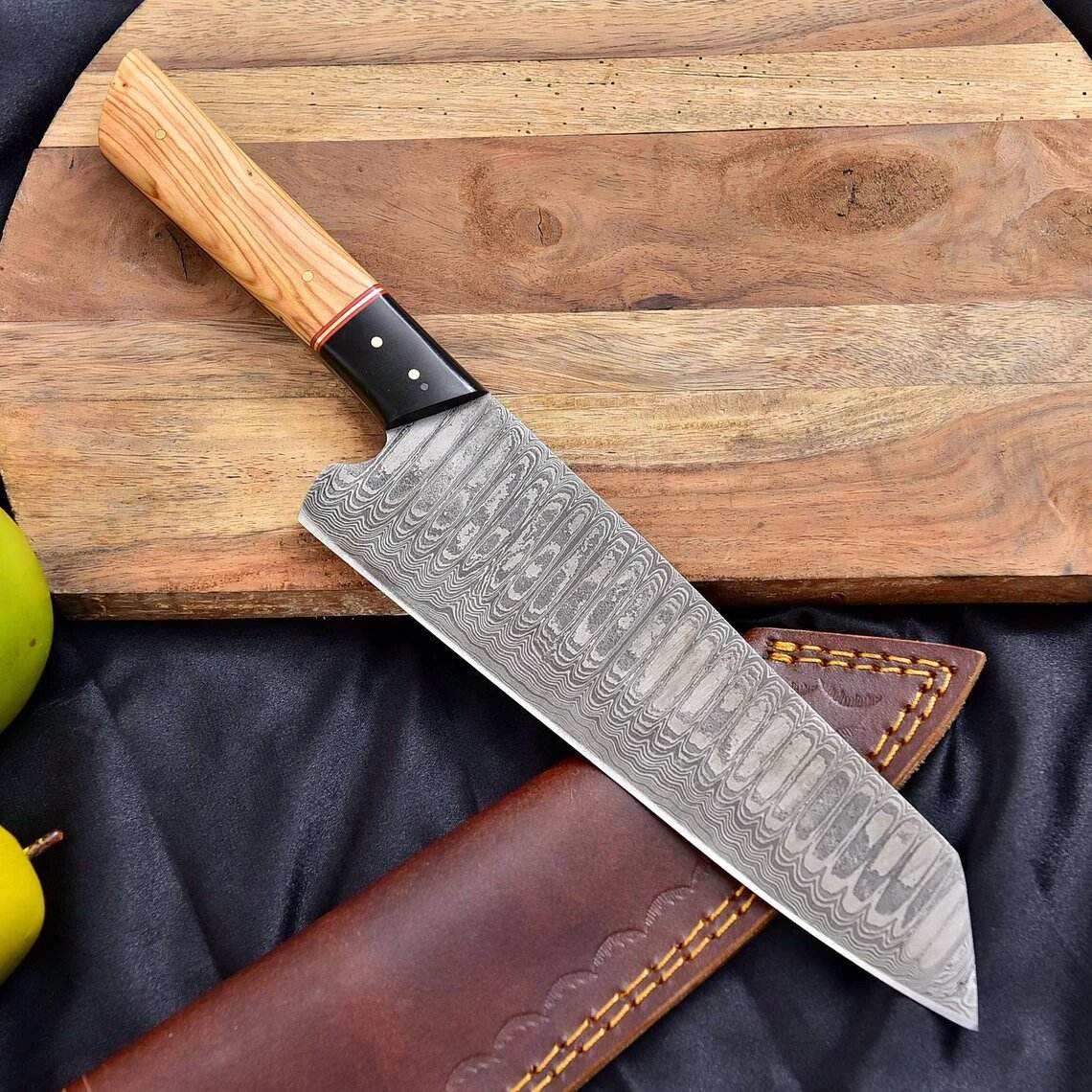 Premium 8" Damascus Chef Knife with Olive Wood Handle – 67-Layer Razor Sharp Blade