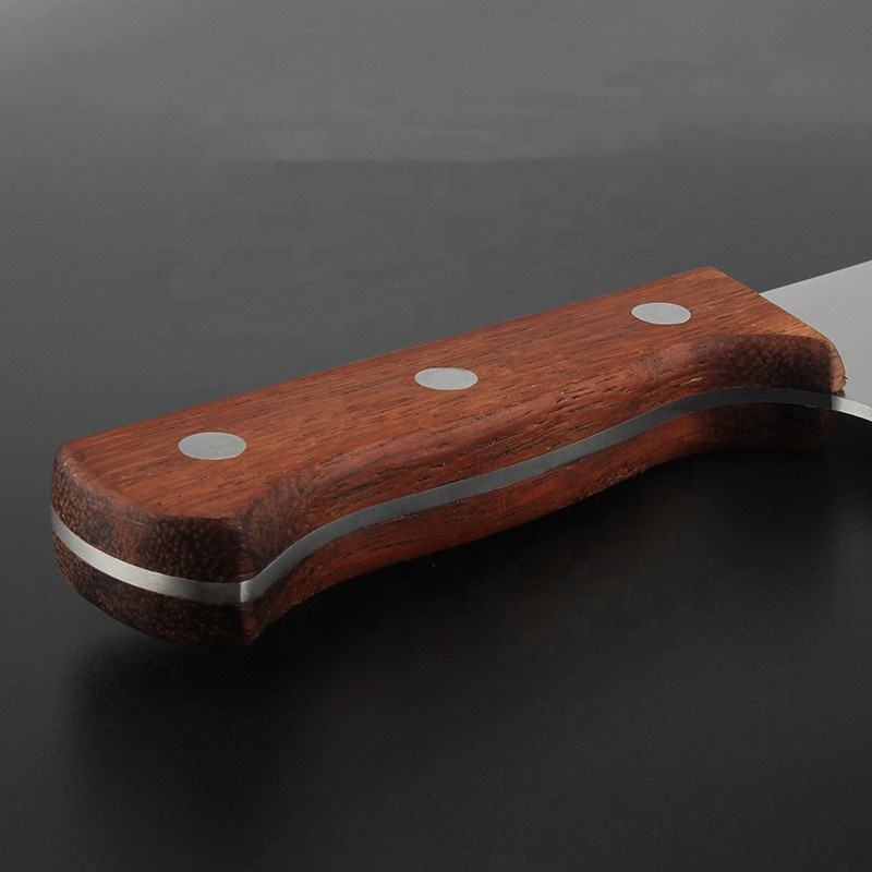 Hand-Forged Damascus Cleaver Knife with Wooden Handle – 310mm Professional Butcher Knife