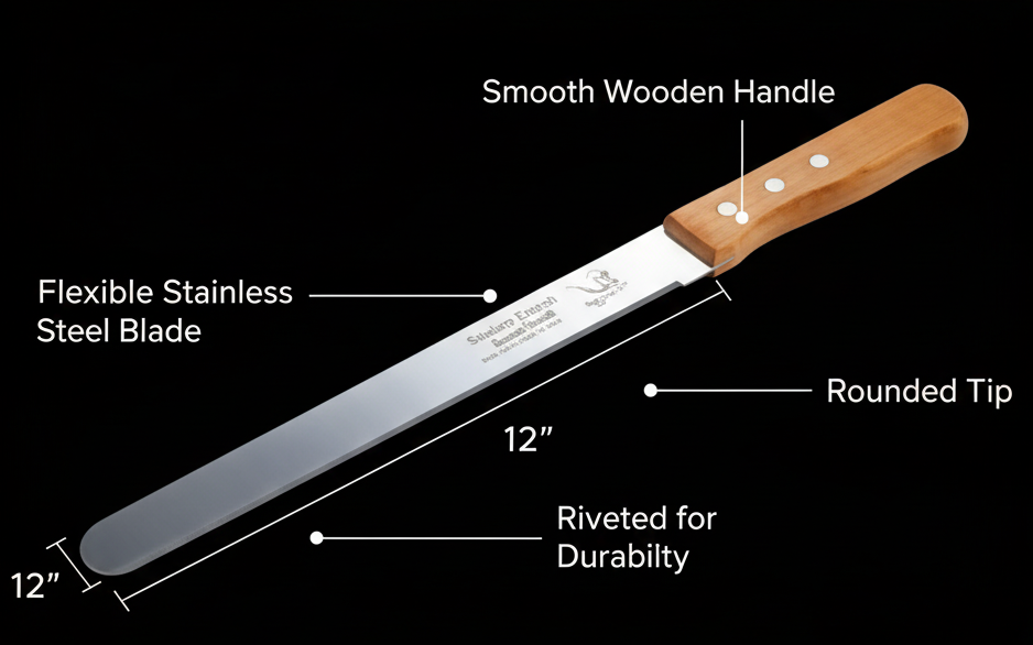 Professional Bread Knife 17" | Stainless Steel Serrated Blade with Wooden Handle