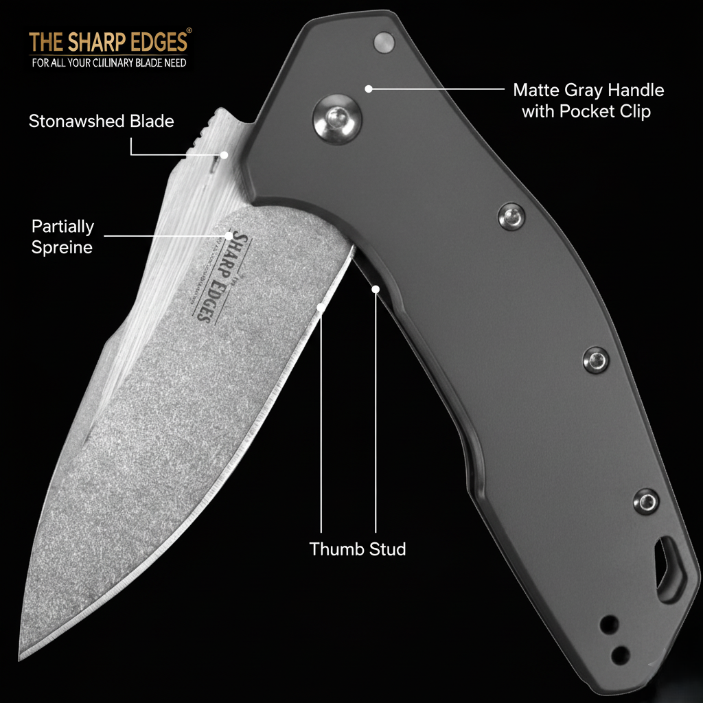 Eris 1881 Stainless Steel Folding Pocket Knife – Drop Point Blade, Gray Handle