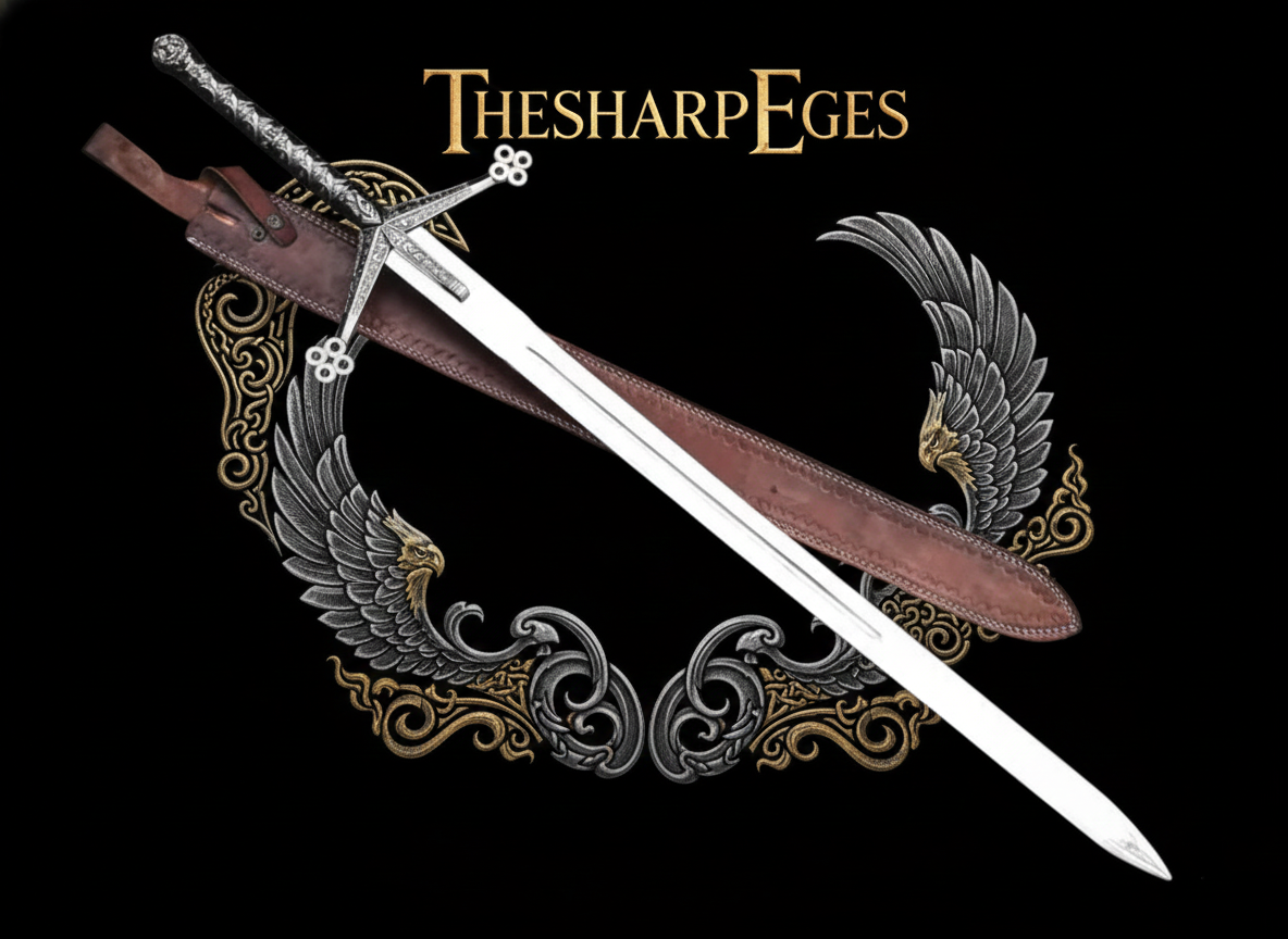 Scottish Claymore Sword, Handmade Medieval Viking Sharp Edge Best Gift for Men, Birthday Gift