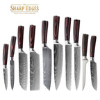 8 Pcs Professional Chef Knife Set with Roll Bag,   Kitchen Knife Set with Sharpener, High Carbon Stainless Steel Kitchen Knives - Forged Triple Rivet, Dishwasher Safe, Chef Gifts,